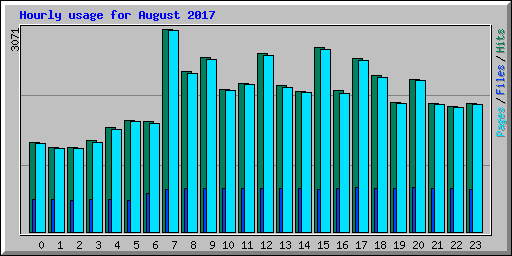 Hourly usage for August 2017